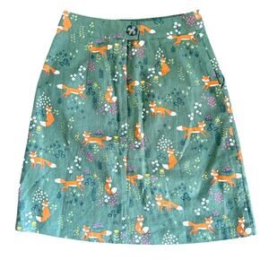 ModCloth x Princess Highway Fox Print Linen Cotton Skirt US 2